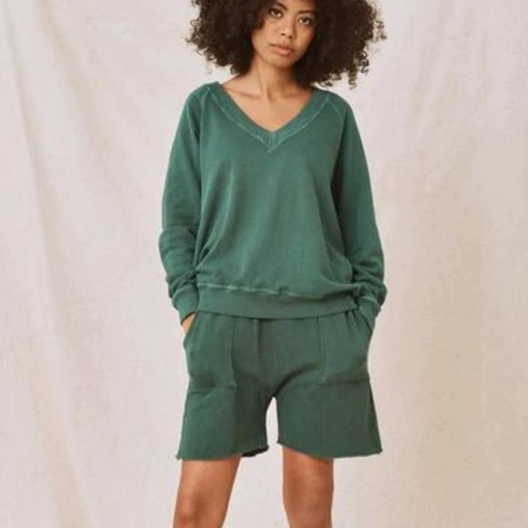 THE GREAT. Pants - The Great Patch Pocket Sweatshort- PLMLE